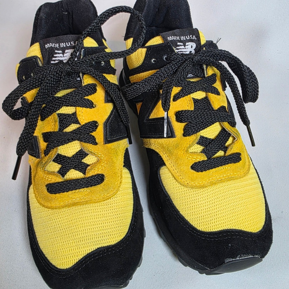 NEW BALANCE Made USA US574W1 Women's 7 VCU Rams Yellow Black NB1 Custom Shoes - Picture 2 of 7